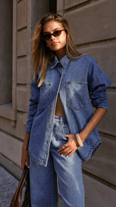 Zaeli Denim Shirt - Mid Blue