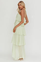 Darylyn Tiered Ruffle Maxi Dress Sage