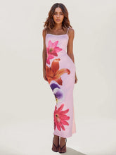 Floral Print Maxi Dress with V-Neckline