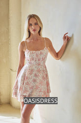 Alina Floral Tie Back Mini Dress