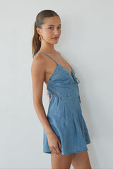 Bea Front Tie Denim Romper