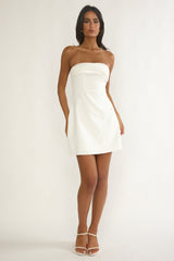 Serenelle Foldover Bust Mini Dress White