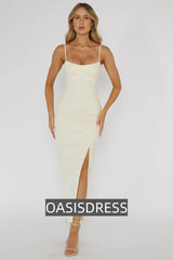 Blair Piping Trim Midi Dress Butter