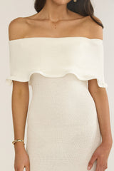 Rayna Off-Shoulder Midi Dress Ivory