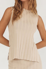 Kimora Sleeveless Knit Top Sand
