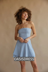 Agnes Strapless Lace Up Mini Dress
