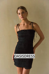 Alani Smocked Ruffle Bodycon Mini Dress