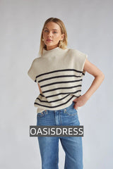 Amari Mock Neck Sleeveless Sweater Top
