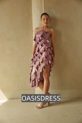 Ariel Strapless Ruffle Midi Dress