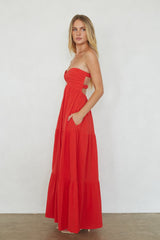 Della Twist Linen Maxi Dress