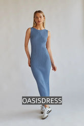 Dariann Sleeveless Ribbed Midi Dress