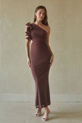 Echo One Shoulder Ruffle Maxi Dress