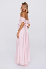 She's In Her Element Off Shoulder Maxi Dress Pink