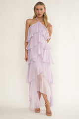 Darylyn Tiered Ruffle Maxi Dress Lilac