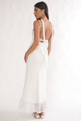 Chantrelle Twist Back Split Maxi Dress Silver