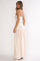 Opheliane Drop Waist Sequin Maxi Dress Champagne