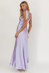 Aquila Tied Shoulder High-Low Hem Dress Lilac