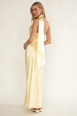 Alvara Crossover Halterneck Maxi Dress Butter