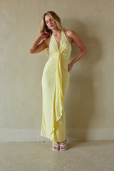 Cecelia Halter Draped Maxi Dress