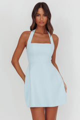Hendrix Halterneck A-Line Mini Dress Blue