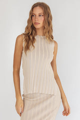 Kimora Sleeveless Knit Top Sand