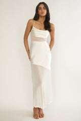 Golden Era Sheer Waist Maxi Dress Oyster