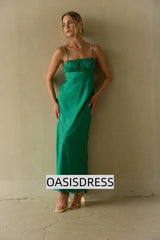 Adelai Open Back Satin Maxi Dress