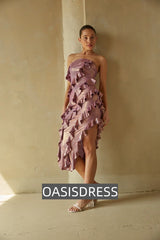 Ariel Strapless Ruffle Midi Dress