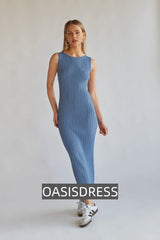 Dariann Sleeveless Ribbed Midi Dress